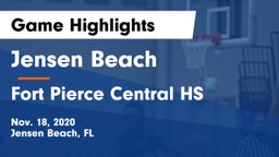 Jensen Beach  vs Fort Pierce Central HS Game Highlights - Nov. 18, 2020