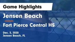 Jensen Beach  vs Fort Pierce Central HS Game Highlights - Dec. 3, 2020