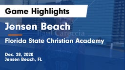 Jensen Beach  vs Florida State Christian Academy Game Highlights - Dec. 28, 2020