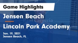 Jensen Beach  vs Lincoln Park Academy Game Highlights - Jan. 19, 2021