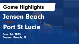 Jensen Beach  vs Port St Lucie Game Highlights - Jan. 24, 2023