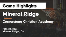 Mineral Ridge  vs Cornerstone Christian Academy Game Highlights - Feb. 22, 2023