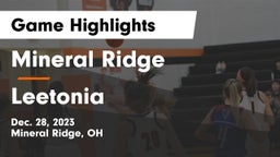 Mineral Ridge  vs Leetonia  Game Highlights - Dec. 28, 2023