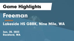 Freeman  vs Lakeside  HS GBBK, Nine Mile, WA Game Highlights - Jan. 20, 2023