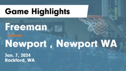 Freeman  vs Newport , Newport WA Game Highlights - Jan. 7, 2024