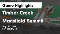 Timber Creek  vs Mansfield Summit  Game Highlights - Aug. 20, 2019