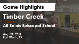 Timber Creek  vs All Saints Episcopal School Game Highlights - Aug. 29, 2019