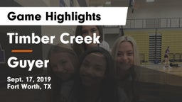 Timber Creek  vs Guyer  Game Highlights - Sept. 17, 2019