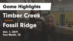 Timber Creek  vs Fossil Ridge  Game Highlights - Oct. 1, 2019