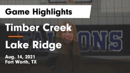 Timber Creek  vs Lake Ridge  Game Highlights - Aug. 14, 2021