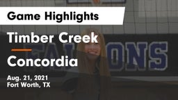 Timber Creek  vs Concordia  Game Highlights - Aug. 21, 2021