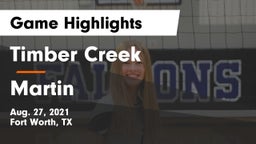 Timber Creek  vs Martin  Game Highlights - Aug. 27, 2021