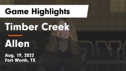 Timber Creek  vs Allen  Game Highlights - Aug. 19, 2022