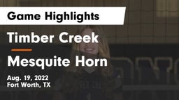 Timber Creek  vs Mesquite Horn  Game Highlights - Aug. 19, 2022