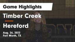 Timber Creek  vs Hereford  Game Highlights - Aug. 26, 2022