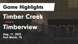 Timber Creek  vs Timberview Game Highlights - Aug. 11, 2023
