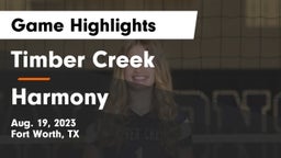 Timber Creek  vs Harmony Game Highlights - Aug. 19, 2023