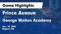Prince Avenue  vs George Walton Academy  Game Highlights - Jan. 18, 2022