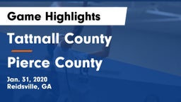Tattnall County  vs Pierce County  Game Highlights - Jan. 31, 2020