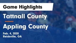 Tattnall County  vs Appling County  Game Highlights - Feb. 4, 2020