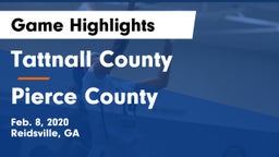 Tattnall County  vs Pierce County  Game Highlights - Feb. 8, 2020
