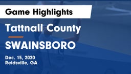 Tattnall County  vs SWAINSBORO  Game Highlights - Dec. 15, 2020