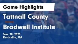 Tattnall County  vs Bradwell Institute Game Highlights - Jan. 28, 2023