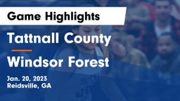 Tattnall County  vs Windsor Forest  Game Highlights - Jan. 20, 2023