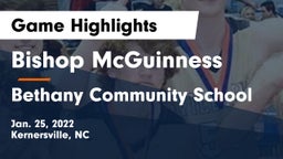 Bishop McGuinness  vs Bethany Community School Game Highlights - Jan. 25, 2022