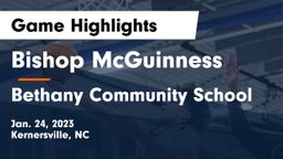 Bishop McGuinness  vs Bethany Community School Game Highlights - Jan. 24, 2023