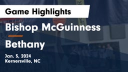 Bishop McGuinness  vs Bethany Game Highlights - Jan. 5, 2024