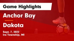 Anchor Bay  vs Dakota  Game Highlights - Sept. 7, 2022