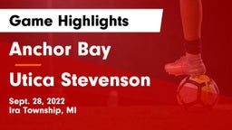 Anchor Bay  vs Utica Stevenson  Game Highlights - Sept. 28, 2022