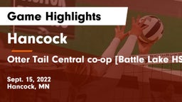 Hancock  vs Otter Tail Central co-op [Battle Lake HS] Game Highlights - Sept. 15, 2022
