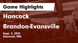 Hancock  vs Brandon-Evansville  Game Highlights - Sept. 9, 2023