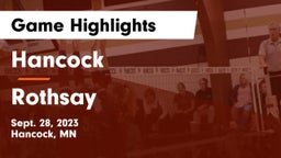 Hancock  vs Rothsay  Game Highlights - Sept. 28, 2023