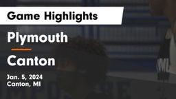 Plymouth  vs Canton  Game Highlights - Jan. 5, 2024