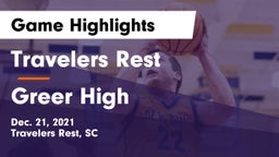 Travelers Rest  vs Greer High Game Highlights - Dec. 21, 2021