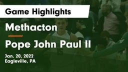 Methacton  vs Pope John Paul II Game Highlights - Jan. 20, 2022
