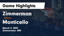 Zimmerman  vs Monticello  Game Highlights - March 4, 2023