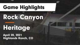 Rock Canyon  vs Heritage  Game Highlights - April 20, 2021