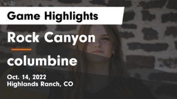 Rock Canyon  vs columbine Game Highlights - Oct. 14, 2022