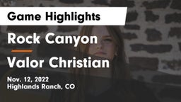 Rock Canyon  vs Valor Christian  Game Highlights - Nov. 12, 2022