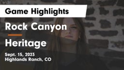 Rock Canyon  vs Heritage Game Highlights - Sept. 15, 2023