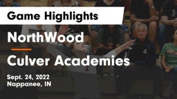 NorthWood  vs Culver Academies Game Highlights - Sept. 24, 2022