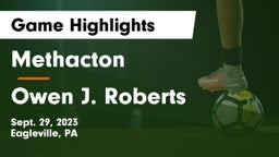 Methacton  vs Owen J. Roberts  Game Highlights - Sept. 29, 2023