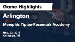 Arlington  vs Memphis Tipton-Rosemark Academy Game Highlights - Nov. 22, 2019