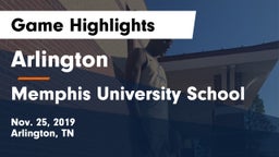 Arlington  vs Memphis University School Game Highlights - Nov. 25, 2019
