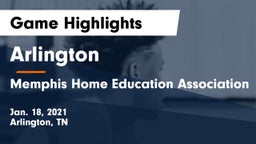 Arlington  vs Memphis Home Education Association Game Highlights - Jan. 18, 2021