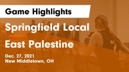 Springfield Local  vs East Palestine  Game Highlights - Dec. 27, 2021